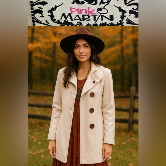 Lux Woman’s A-line Jacket by Pink Martini. Cream Colour Size M - Picture 1 of 8